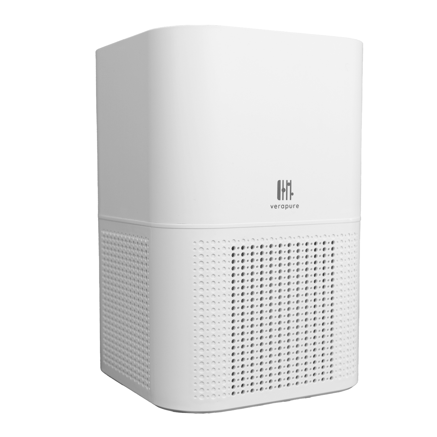 VP-130 product image air purifier on white background. Angled view.